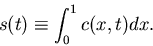\begin{displaymath}
s(t) \equiv \int_0^1 c(x,t) dx.
\end{displaymath}