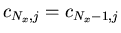 $c_{N_x,j} = c_{N_x-1,j}$